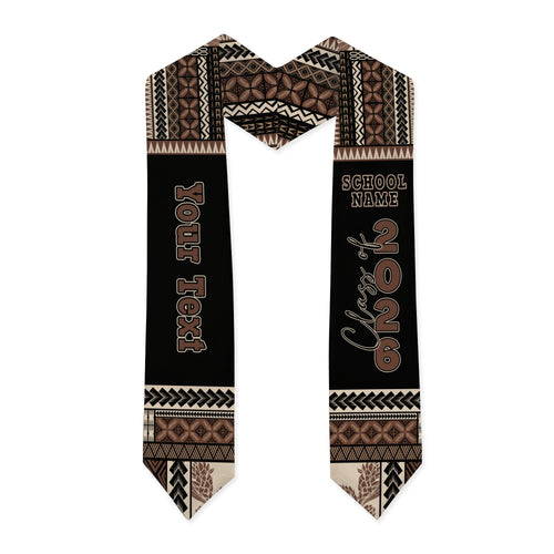 Samoa Graduation Stole Custom Class 2026 Samoan Siapo Motif Classic Style