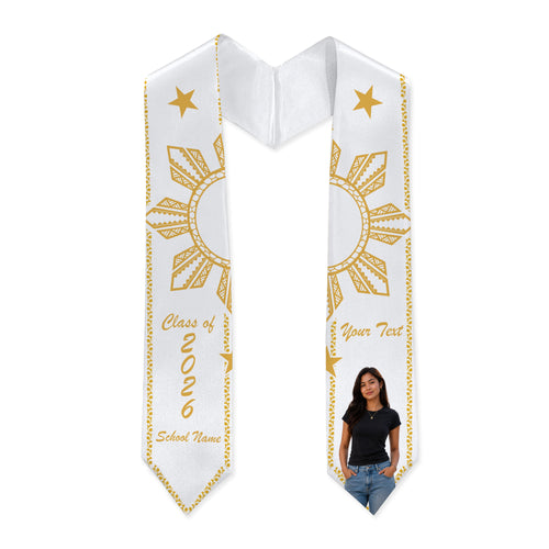 Philippines Filipinos Graduation Stole Custom Custom Sun Star Royal Style Image