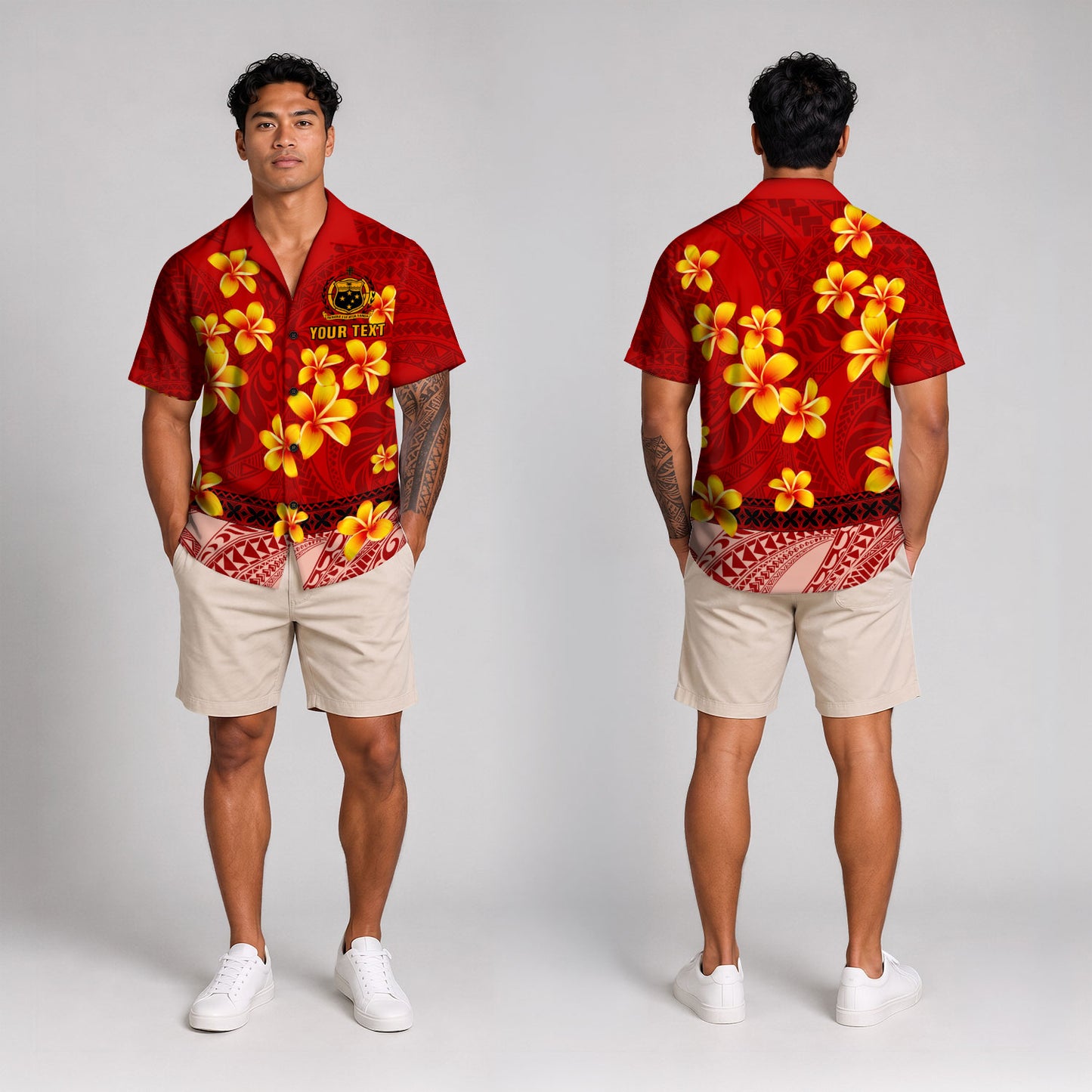 Samoa Combo Family Custom Plumeria Flower Fabric Design