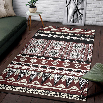 Fiji Area Rug Tapa Bula Pattern