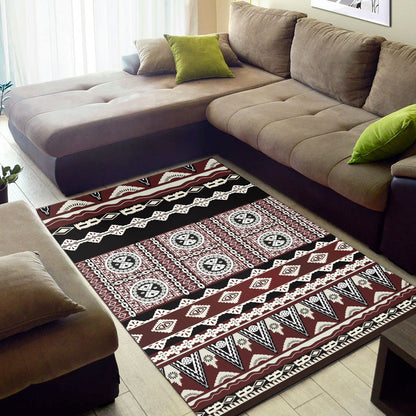 Fiji Area Rug Tapa Bula Pattern