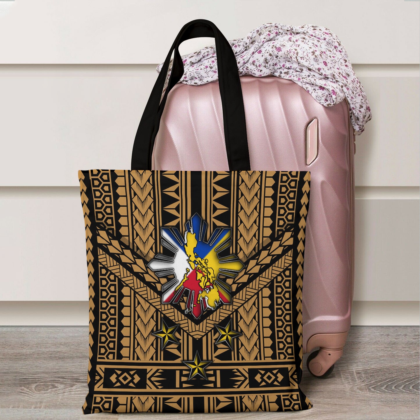Philippines Filipino Sun And Stars Tribal Tattoo Patterns Style Tote Bags