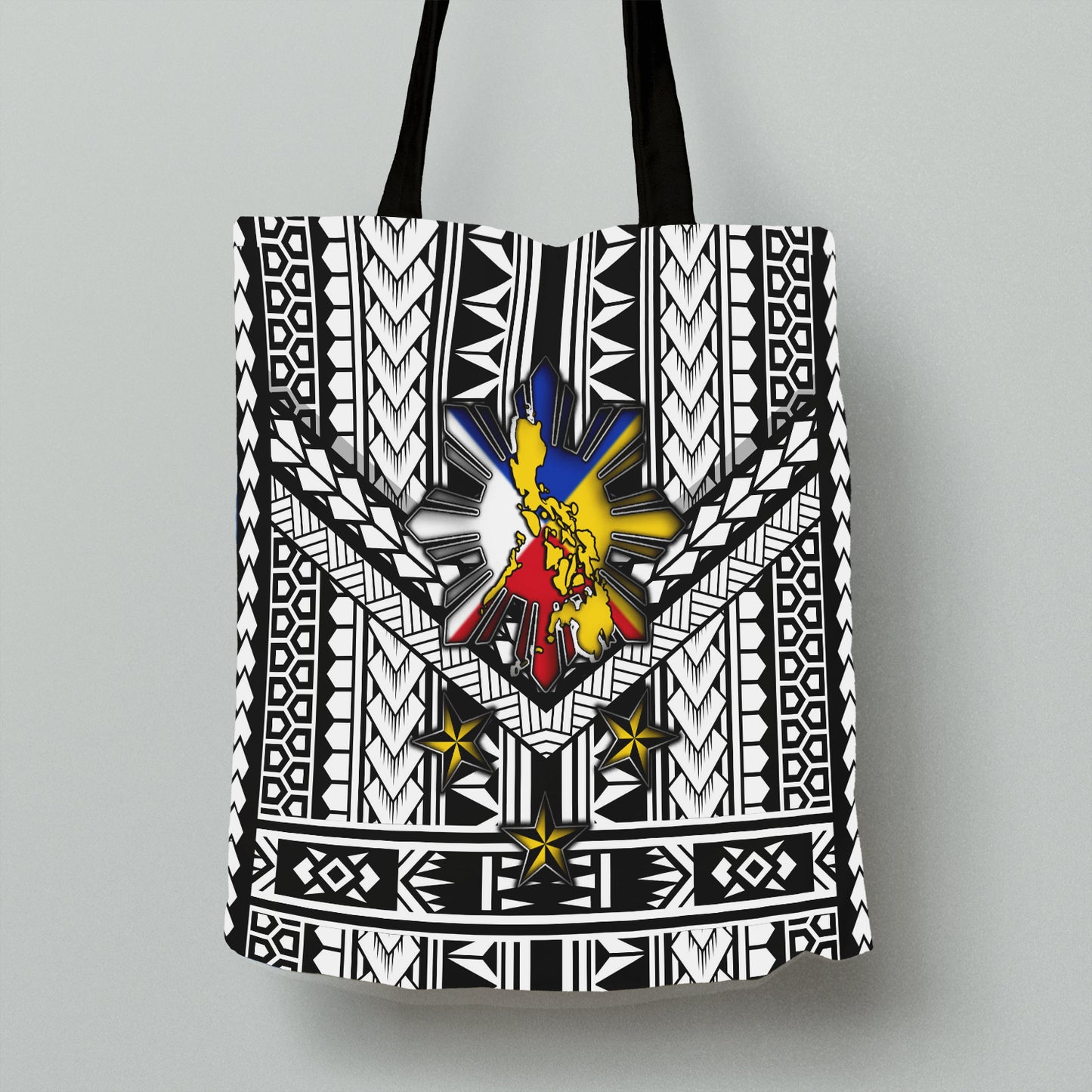 Philippines Filipino Sun And Stars Tribal Tattoo Patterns Style Tote Bags