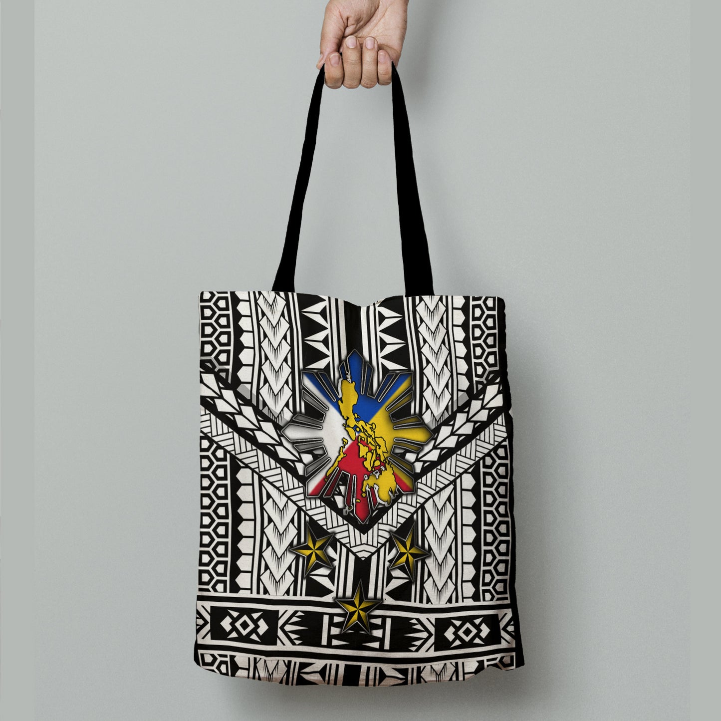 Philippines Filipino Sun And Stars Tribal Tattoo Patterns Style Tote Bags