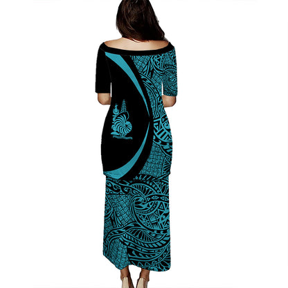 New Caledonia Puletasi Coat Of Arms Lauhala Circle Style