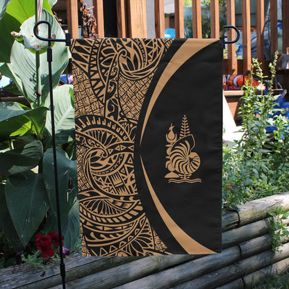 New Caledonia Garden Flag Lauhala Circle Gold