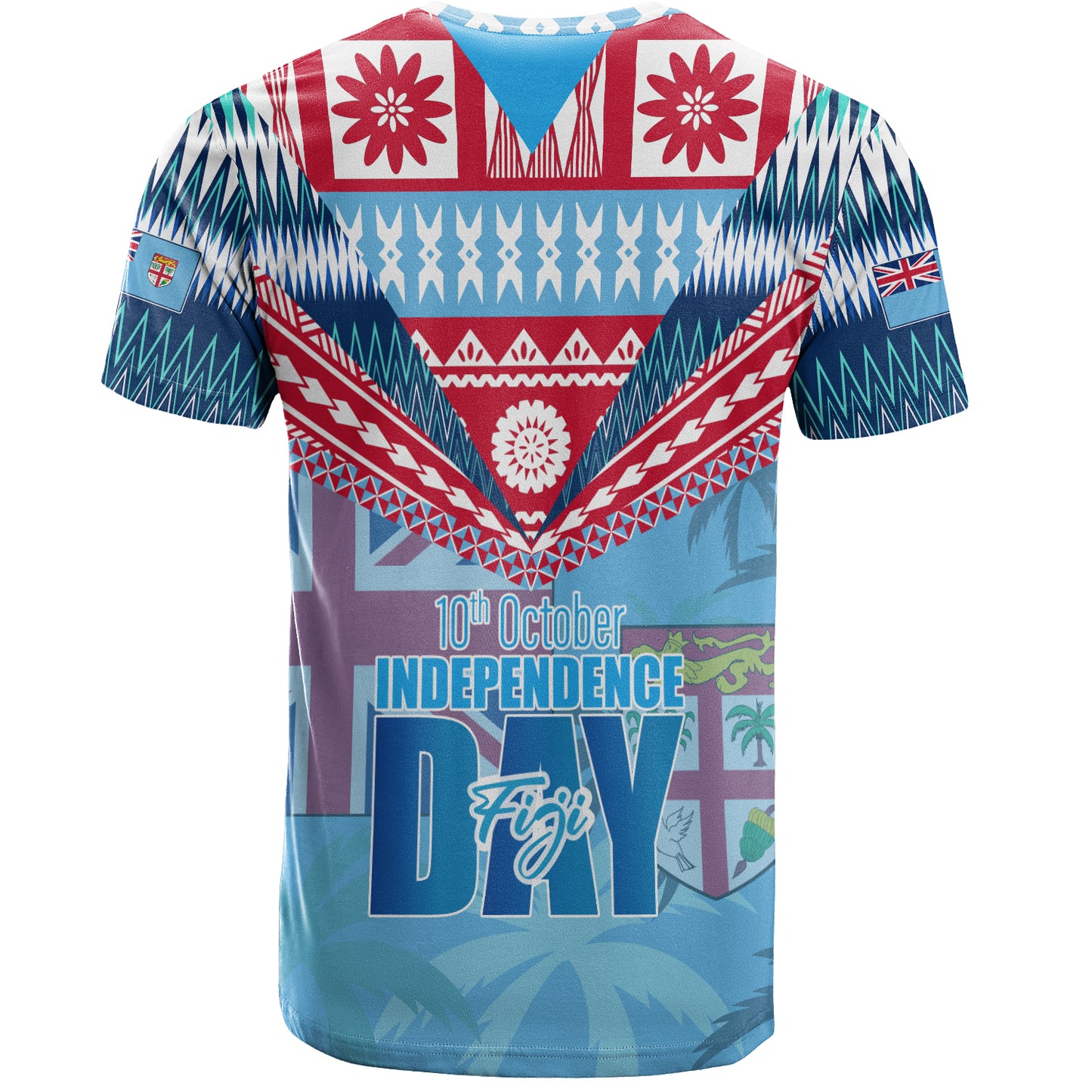Fiji T-Shirt Happy Fiji independence Day Ethnic Masi Tribal Design