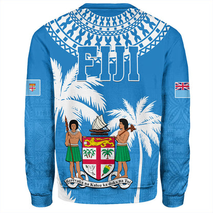 Fiji Sweatshirt Coconut Tree Flag Coat Of Arms Style