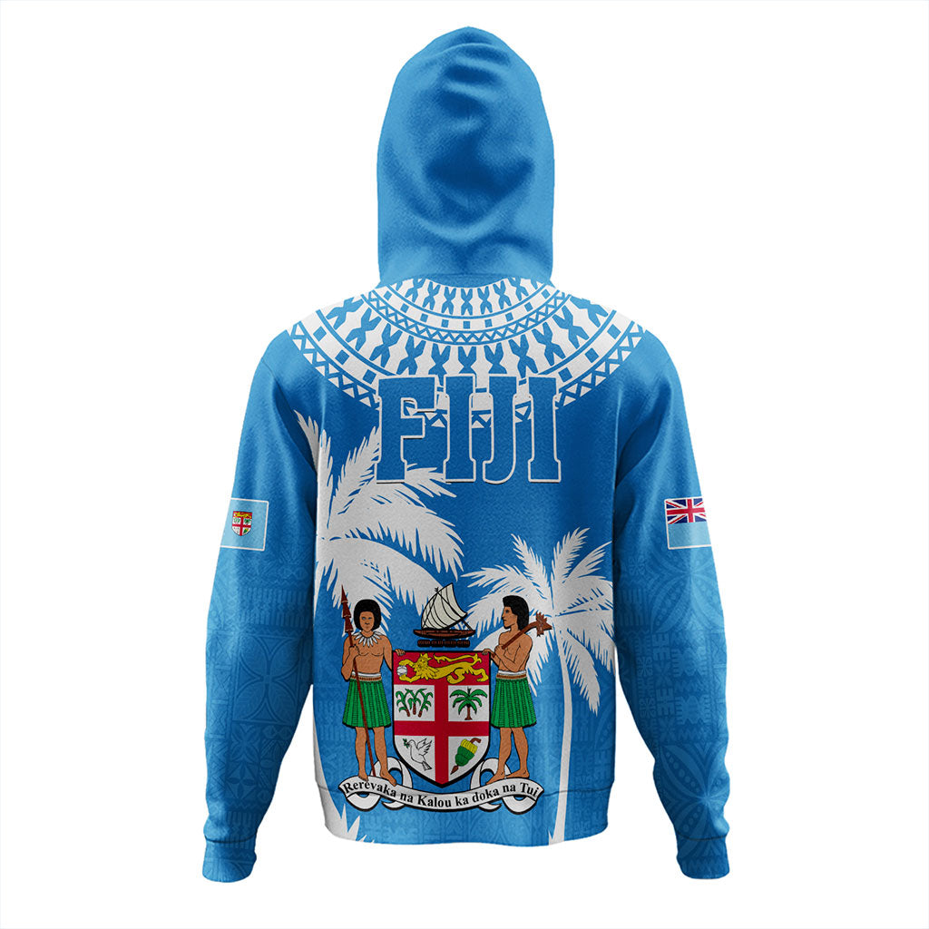 Fiji Hoodie Coconut Tree Flag Coat Of Arms Style