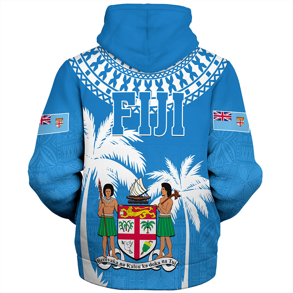 Fiji Sherpa Hoodie Coconut Tree Flag Coat Of Arms Style