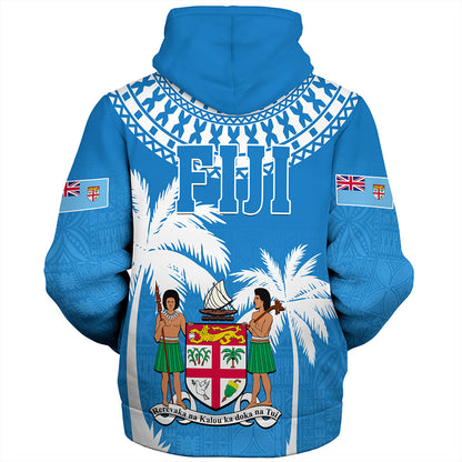 Fiji Sherpa Hoodie Coconut Tree Flag Coat Of Arms Style