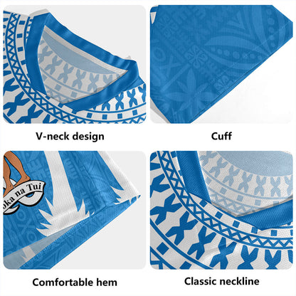 Fiji Rugby Jersey Coconut Tree Flag Coat Of Arms Style