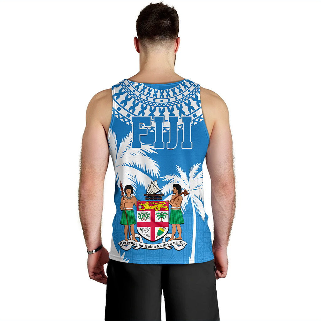 Fiji Tank Top Coconut Tree Flag Coat Of Arms Style
