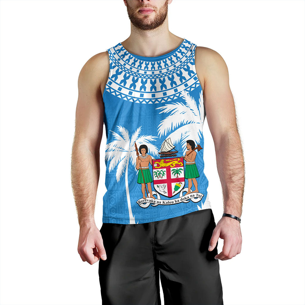 Fiji Tank Top Coconut Tree Flag Coat Of Arms Style