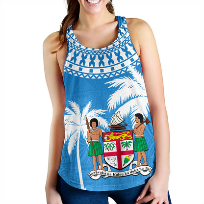 Fiji Women Tank Coconut Tree Flag Coat Of Arms Style