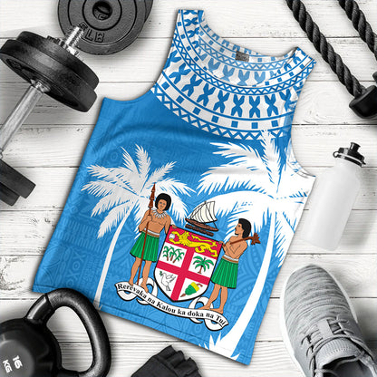 Fiji Tank Top Coconut Tree Flag Coat Of Arms Style