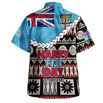Fiji Hawaiian Shirt Happy Fiji independence Day Ethnic Masi Tribal Design