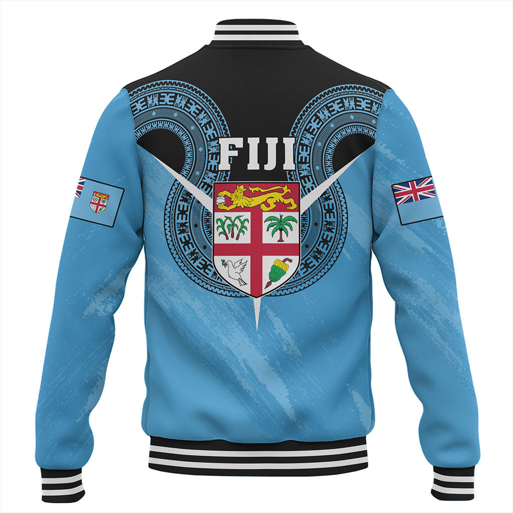 Fiji Baseball Jacket Melanesia Masi Pattern Grunge Style