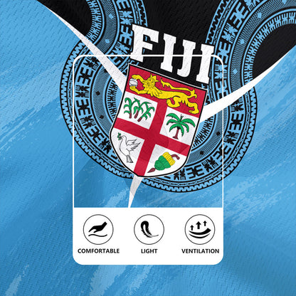 Fiji Rugby Jersey Melanesia Masi Pattern Grunge Style