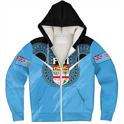 Fiji Sherpa Hoodie Melanesia Masi Pattern Grunge Style