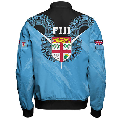 Fiji Bomber Jacket Melanesia Masi Pattern Grunge Style