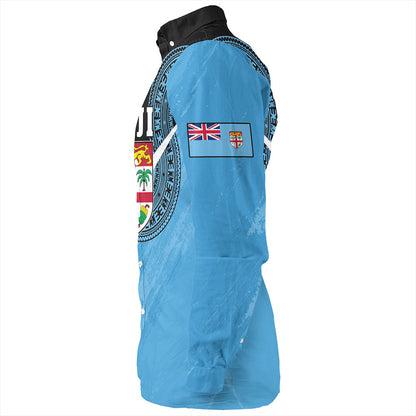 Fiji Long Sleeve Shirt Melanesia Masi Pattern Grunge Style