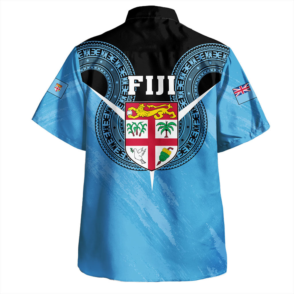 Fiji Hawaiian Shirt Melanesia Masi Pattern Grunge Style