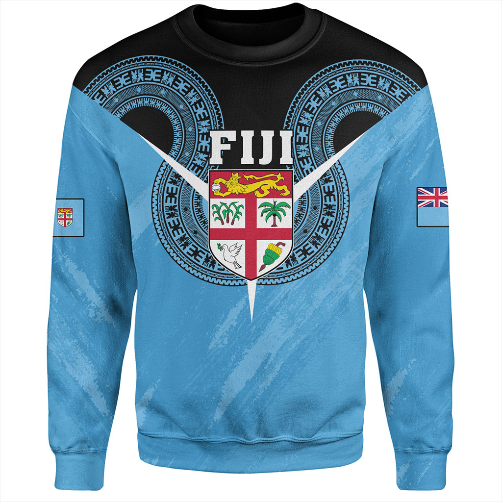 Fiji Sweatshirt Melanesia Masi Pattern Grunge Style