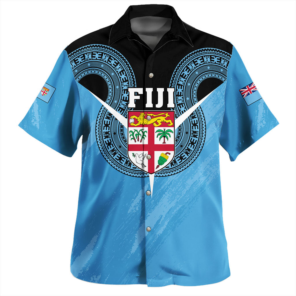 Fiji Hawaiian Shirt Melanesia Masi Pattern Grunge Style