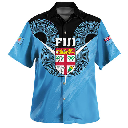 Fiji Hawaiian Shirt Melanesia Masi Pattern Grunge Style