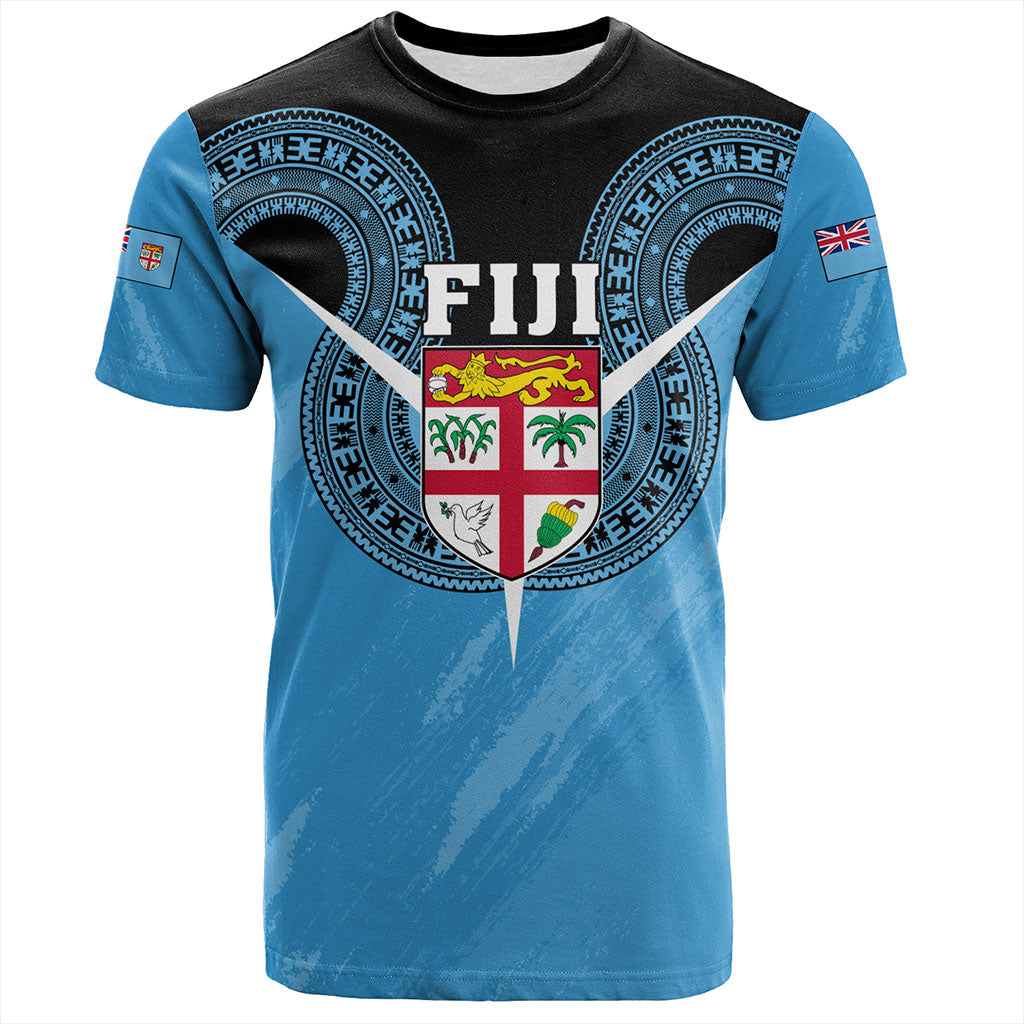Fiji T-Shirt Melanesia Masi Pattern Grunge Style