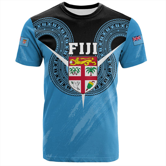 Fiji T-Shirt Melanesia Masi Pattern Grunge Style