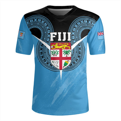 Fiji Rugby Jersey Melanesia Masi Pattern Grunge Style