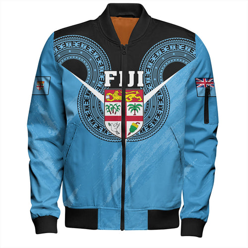Fiji Bomber Jacket Melanesia Masi Pattern Grunge Style