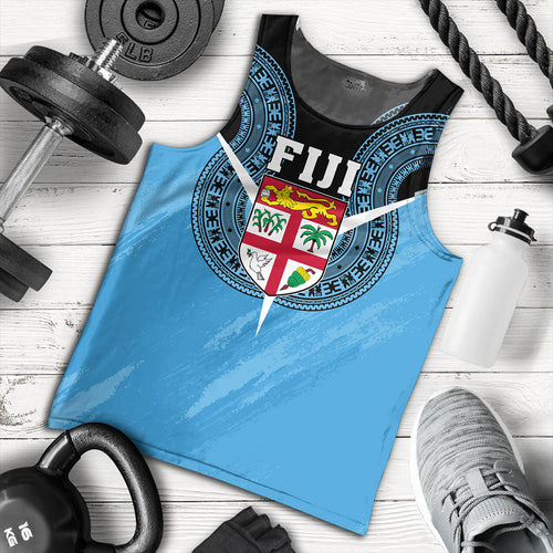 Fiji Tank Top Melanesia Masi Pattern Grunge Style