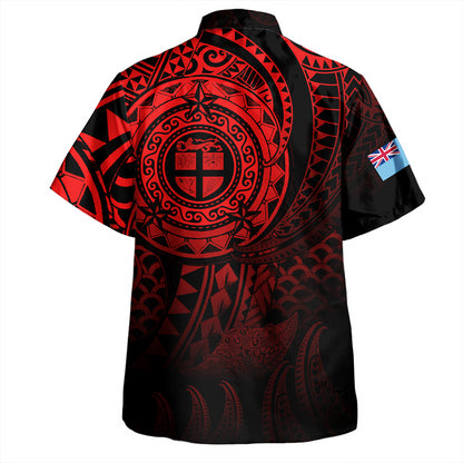 Fiji Hawaiian Shirt Pearl Of The Pacific Red Polynesian Tattau