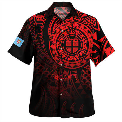 Fiji Hawaiian Shirt Pearl Of The Pacific Red Polynesian Tattau