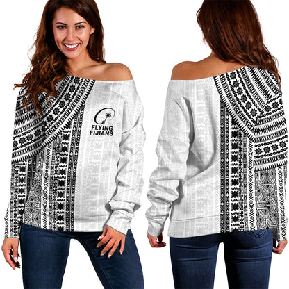 Fiji Off Shoulder Sweatshirt Rugby Tribal Half Style