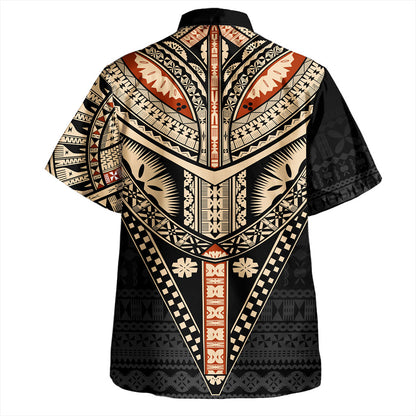 Fiji Hawaiian Shirt Bula Fiji Masi Motif Brown Color Design