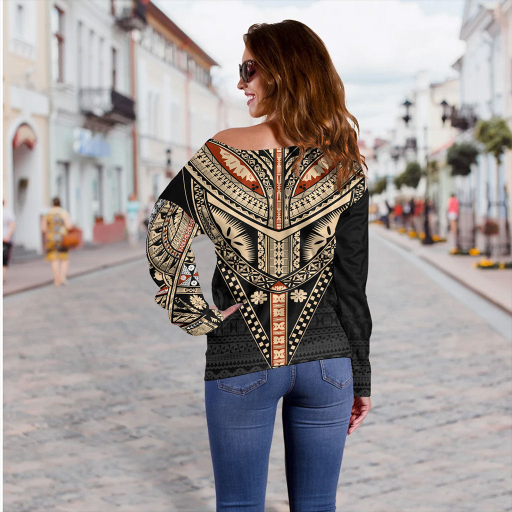 Fiji Off Shoulder Sweatshirt Tattoo Bula In My Heart