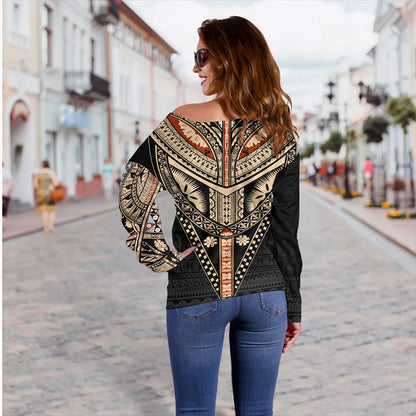 Fiji Off Shoulder Sweatshirt Tattoo Bula In My Heart