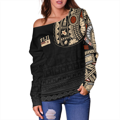 Fiji Off Shoulder Sweatshirt Tattoo Bula In My Heart