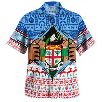 Fiji Hawaiian Shirt Born Fijian Masi Traditional Pattern Pacific Tribal Art