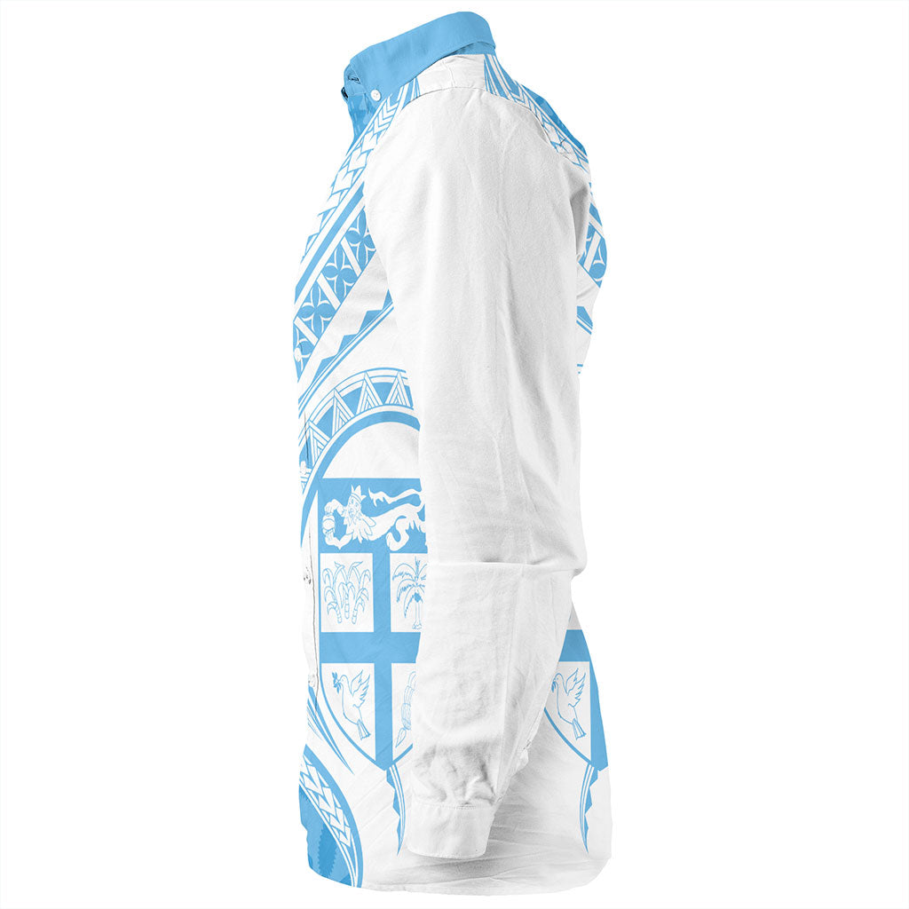 Fiji Long Sleeve Shirt Fijian Bula Half Pattern