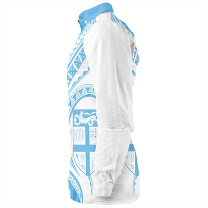 Fiji Long Sleeve Shirt Fijian Bula Half Pattern
