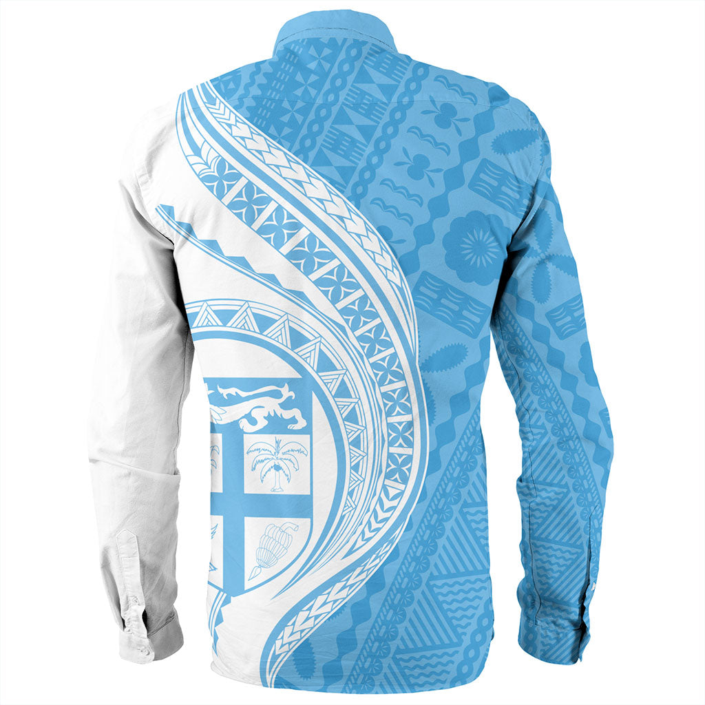 Fiji Long Sleeve Shirt Fijian Bula Half Pattern