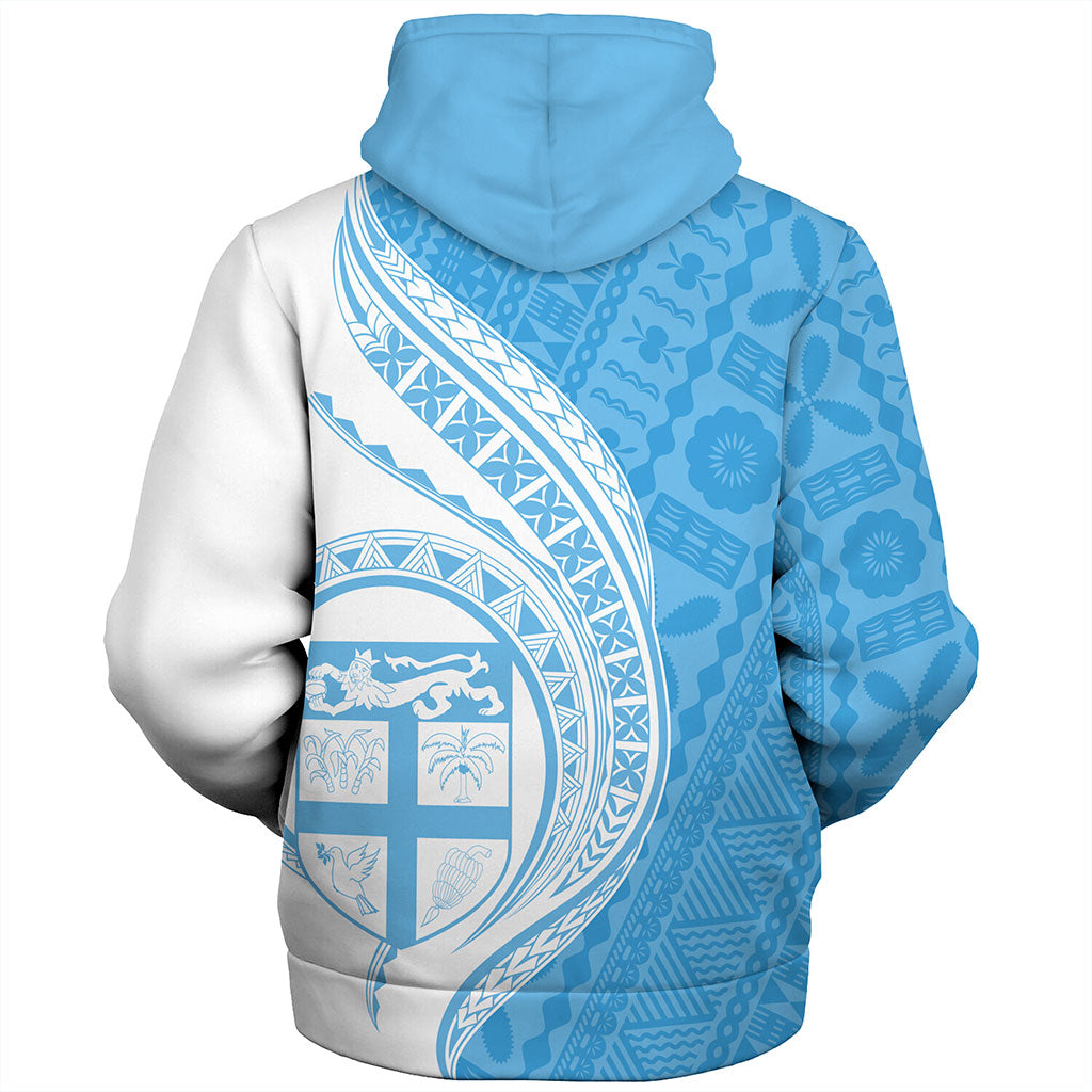 Fiji Sherpa Hoodie Fijian Bula Half Pattern