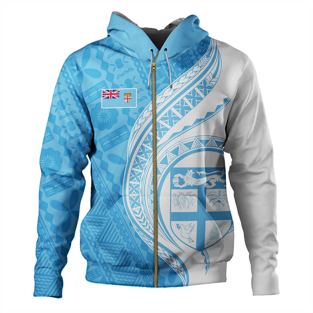 Fiji Hoodie Fijian Bula Half Pattern