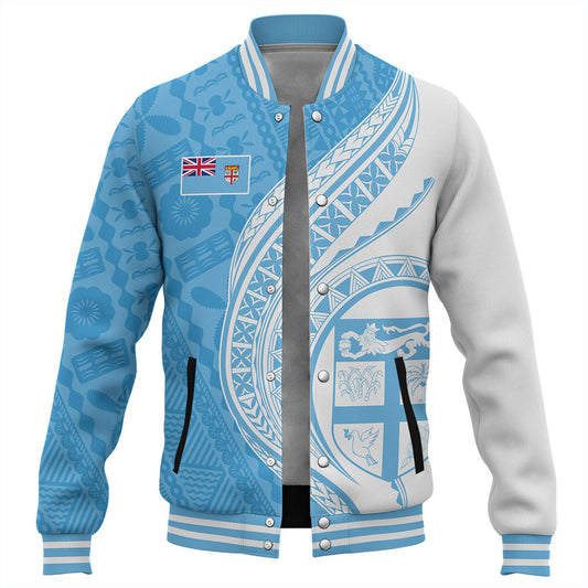 Fiji Baseball Jacket Fijian Bula Half Pattern