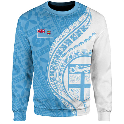 Fiji Sweatshirt Fijian Bula Half Pattern